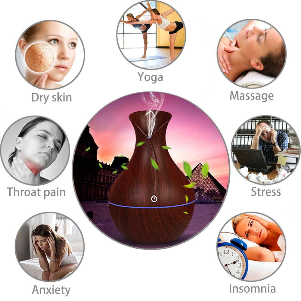 LED Ultrasonic Aroma Humidifier Essential Oil Diffuser